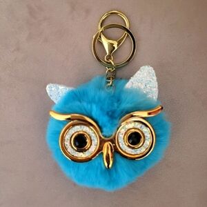 Attitude Owl in teal purse charm.